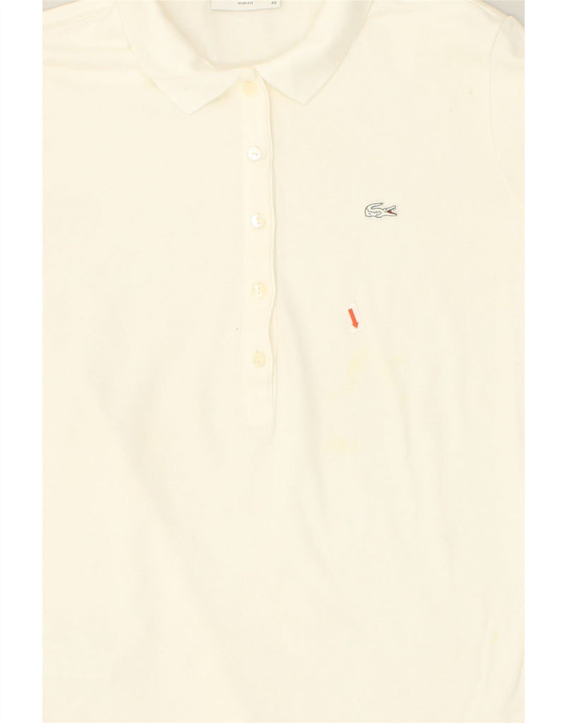 LACOSTE Womens Polo Shirt EU 40 Medium White Cotton | Vintage Lacoste | Thrift | Second-Hand Lacoste | Used Clothing | Messina Hembry 