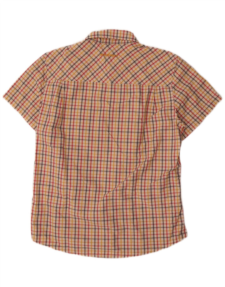 Mammut Mens Short Sleeve Shirt Medium Beige Check Polyamide