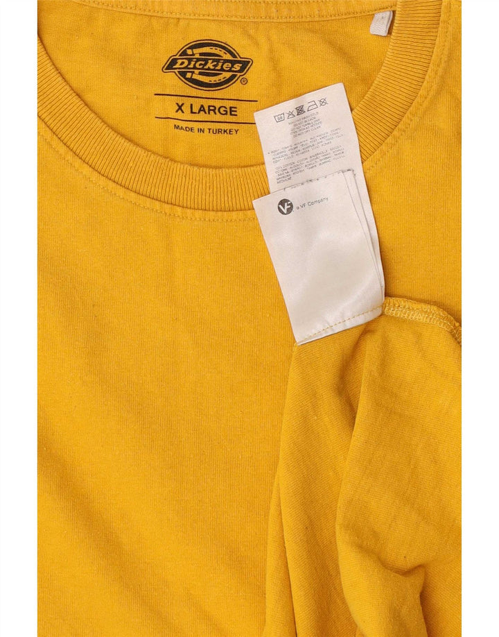 Dickies Mens Graphic T-Shirt Top XL Yellow Cotton