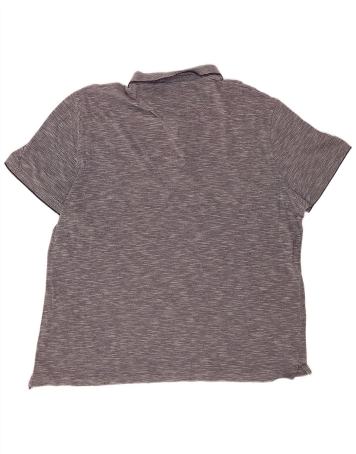 MASSIMO DUTTI Mens Casual Fit Polo Shirt 2XL Navy Blue Flecked