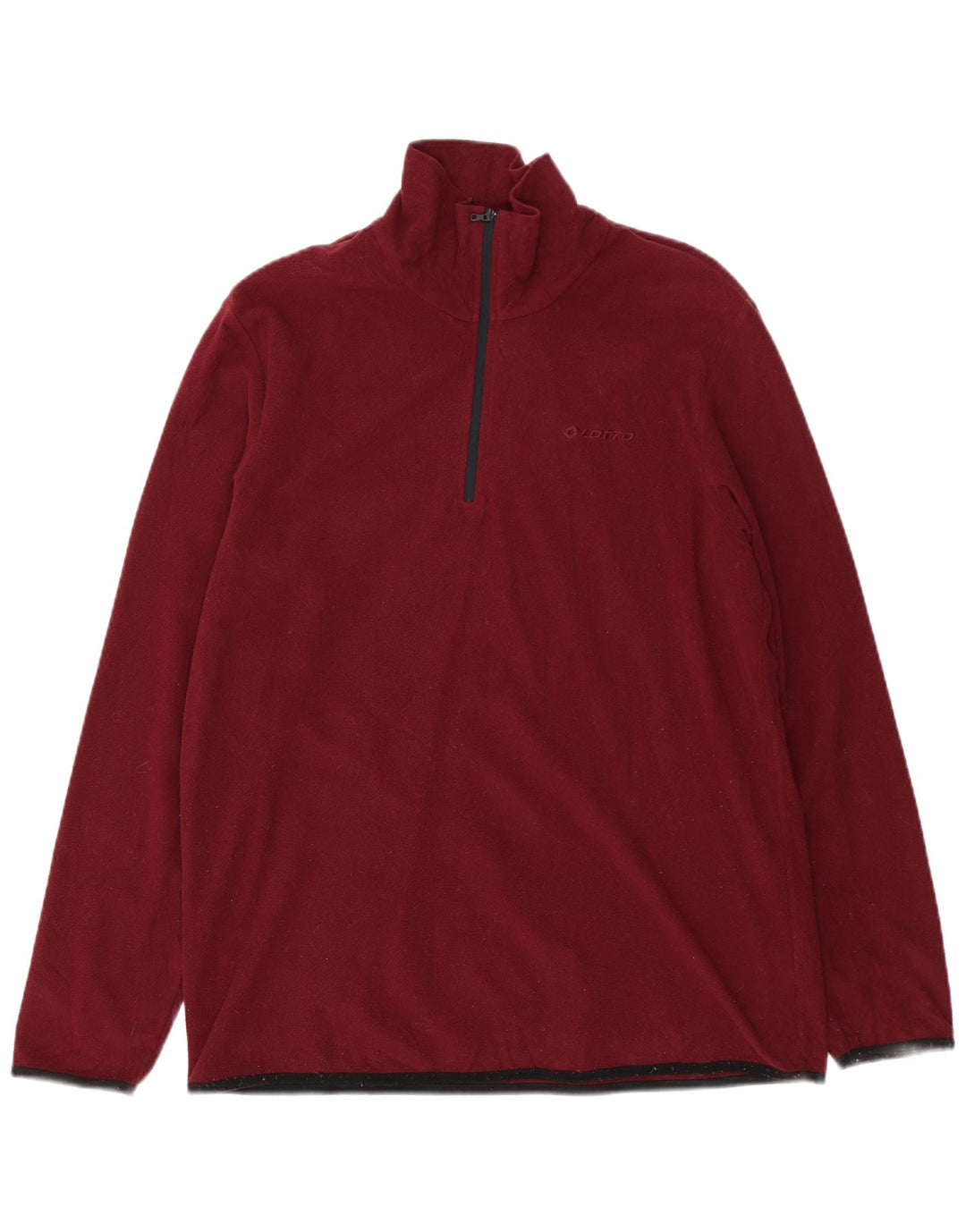Lotto Mens Zip Neck Fleece Jumper 2XL Burgundy Polyester