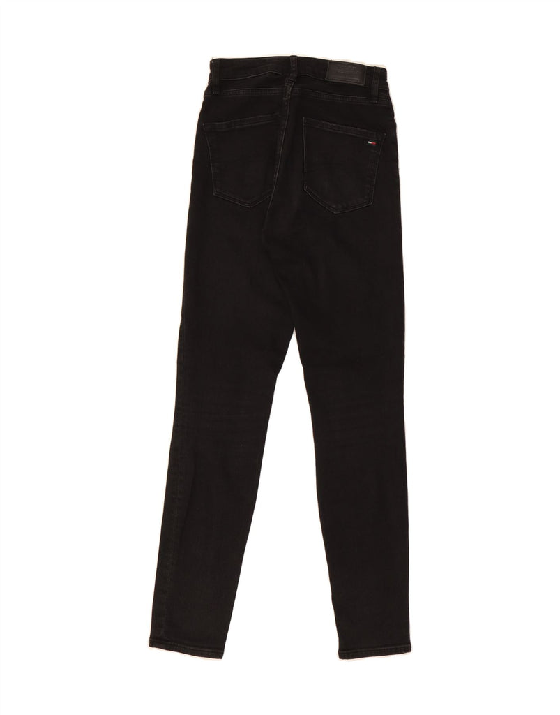 TOMMY HILFIGER Womens Santana High Rise Skinny Jeans W25 L30 Black Cotton Vintage Tommy Hilfiger and Second-Hand Tommy Hilfiger from Messina Hembry 