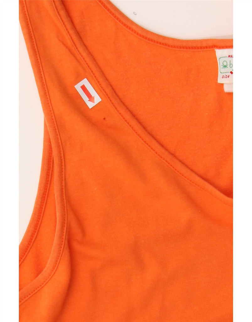 BENETTON Womens Vest Top UK 14 Large Orange Cotton Vintage Benetton and Second-Hand Benetton from Messina Hembry 