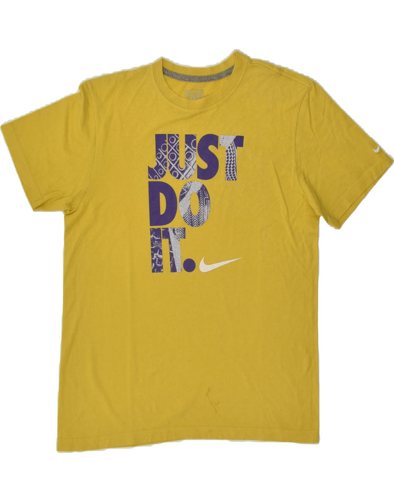 NIKE Mens Standard Fit Graphic T-Shirt Top Medium Yellow Cotton | Vintage Nike | Thrift | Second-Hand Nike | Used Clothing | Messina Hembry 