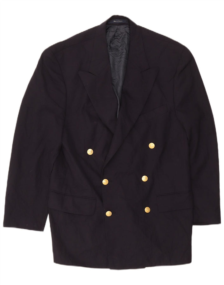 Chaps Mens Double Breasted Blazer Jacket Size 42 Large Navy Blue