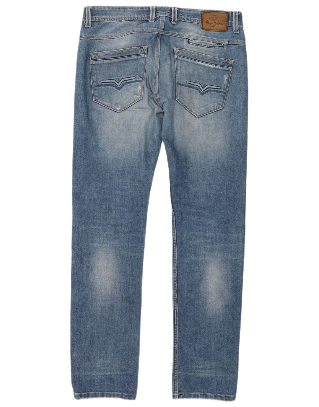 PEPE Jeans Womens Distressed Slim Jeans W34 L34 Blue Cotton