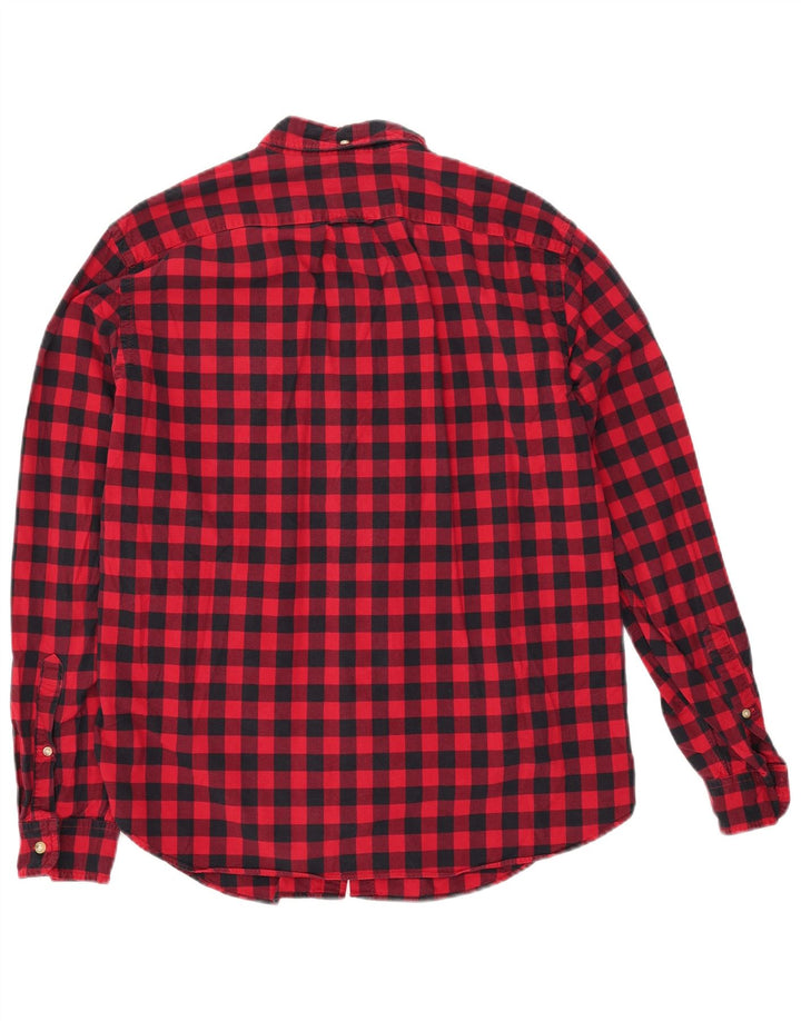 J. CREW Mens Oxford Slim Flannel Shirt Large Red Gingham