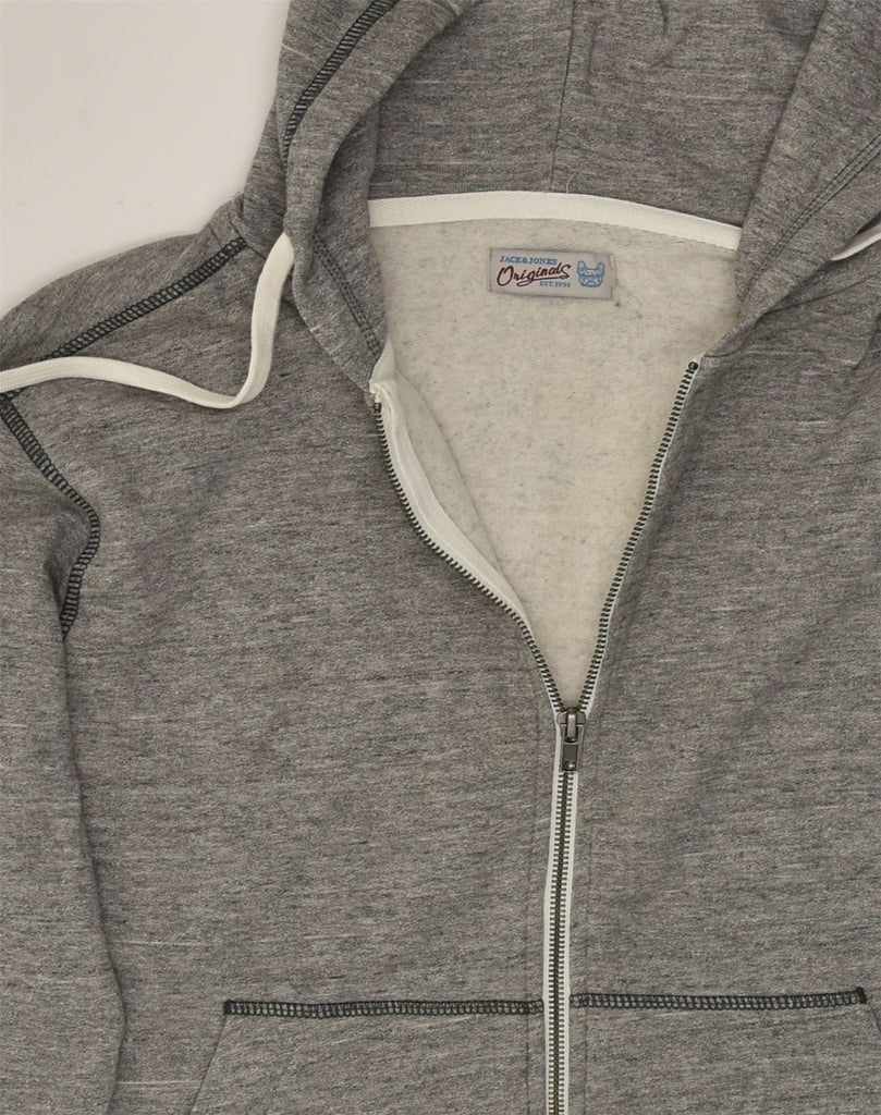 JACK & JONES Mens Originals Zip Hoodie Sweater Medium Grey Cotton | Vintage Jack & Jones | Thrift | Second-Hand Jack & Jones | Used Clothing | Messina Hembry 