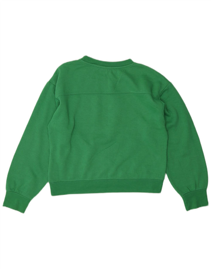 ZARA Womens Crop Sweatshirt Jumper UK 10 Small Green Polyester