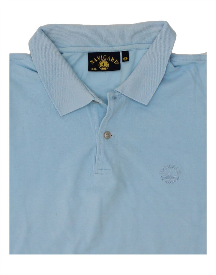 NAVIGARE Mens Polo Shirt 2XL Blue Cotton Vintage Navigare and Second-Hand Navigare from Messina Hembry 