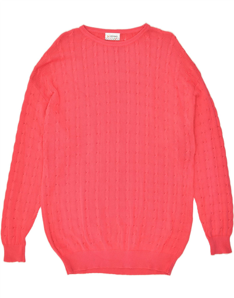 STEFANEL Womens Boat Neck Jumper Sweater UK 16 Large Pink Cotton | Vintage Stefanel | Thrift | Second-Hand Stefanel | Used Clothing | Messina Hembry 