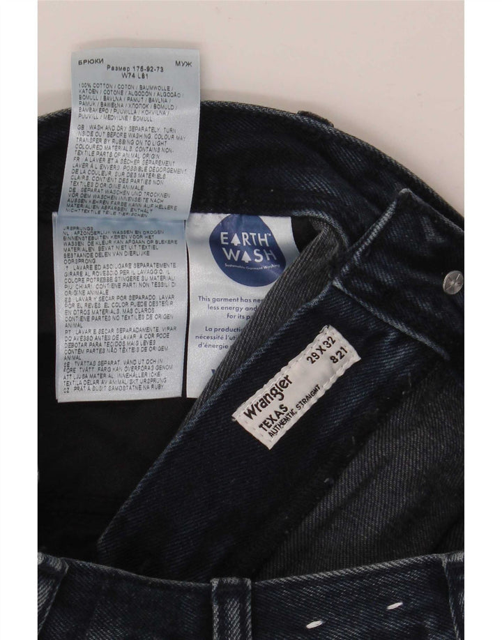Wrangler Mens Texas Straight Jeans W29 L32 Navy Blue Cotton