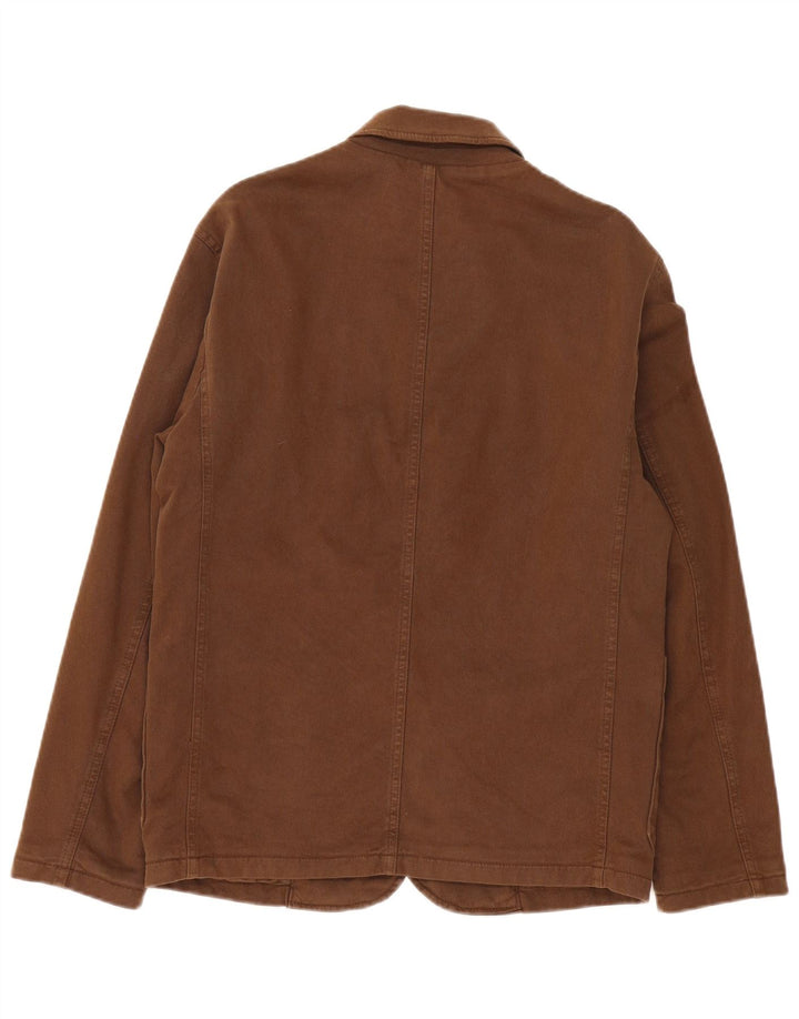 Zara Mens Bomber Jacket UK 36 Small Brown Cotton