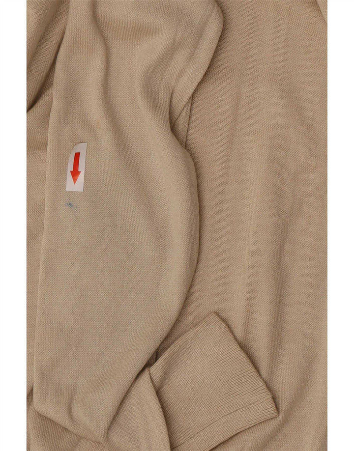 Massimo Dutti Womens Roll Neck Jumper Sweater UK 10 Small Beige Silk