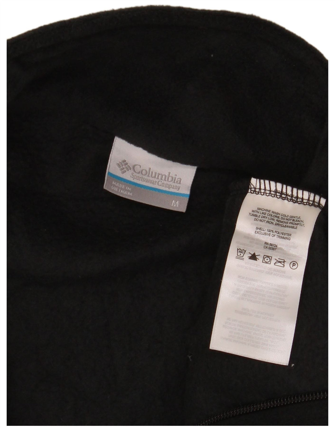 COLUMBIA Womens Fleece Gilet UK 14 Medium Black Polyester