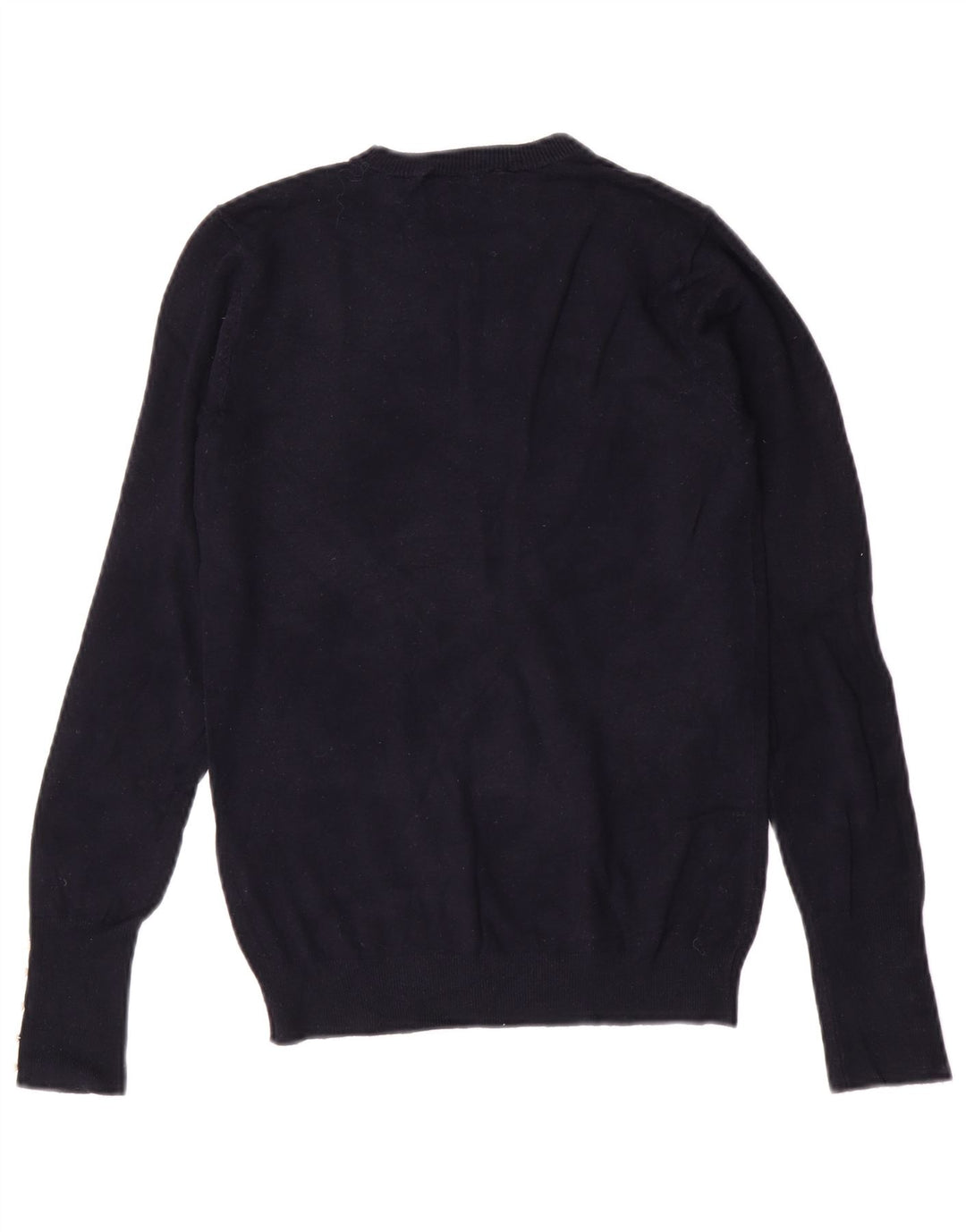 Zara Womens Crew Neck Jumper Sweater UK 12 Medium Navy Blue Viscose