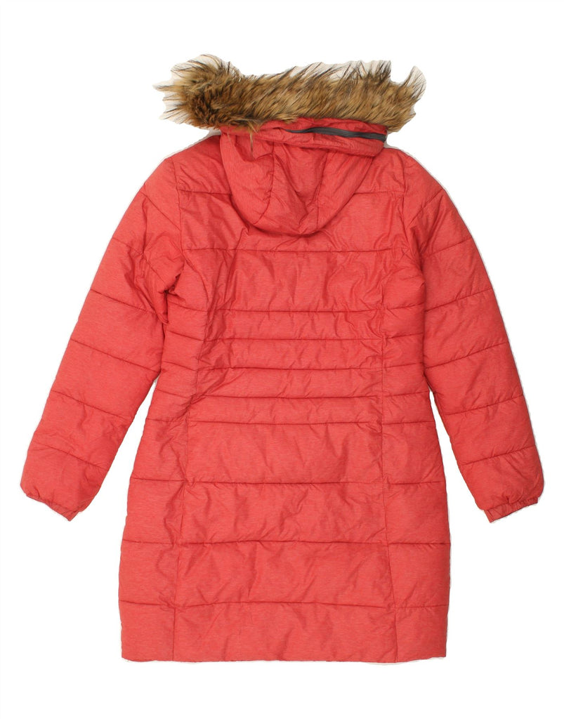 LOTTO Womens Loose Fit Hooded Padded Coat UK 10 Small Red Nylon Vintage Lotto and Second-Hand Lotto from Messina Hembry 