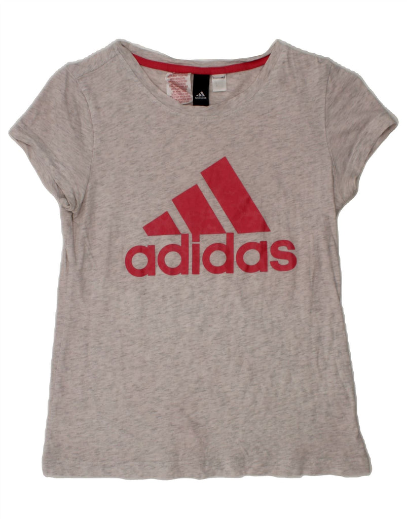 ADIDAS Girls Graphic T-Shirt Top 13-14 Years Grey Vintage Adidas and Second-Hand Adidas from Messina Hembry 
