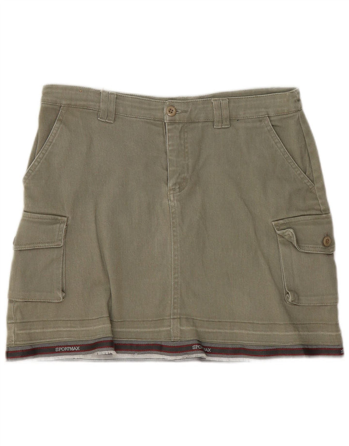 Vintage Womens Mini Cargo Skirt IT 44 Medium W30  Khaki Striped Cotton