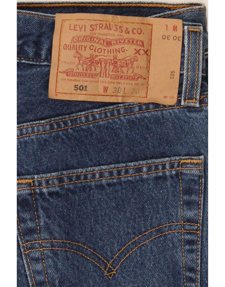 Levi's Mens 501 Straight Jeans W30 L30 Navy Blue