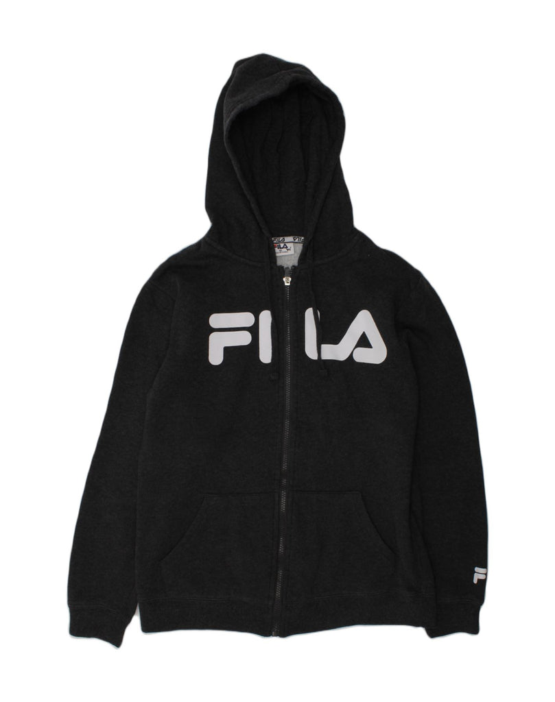 FILA Boys Graphic Zip Hoodie Sweater 9-10 Years Grey Cotton | Vintage Fila | Thrift | Second-Hand Fila | Used Clothing | Messina Hembry 