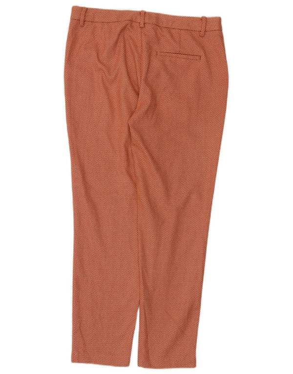Zara Womens Slim Chino Trousers EU 38 Small W28 L28 Orange Geometric