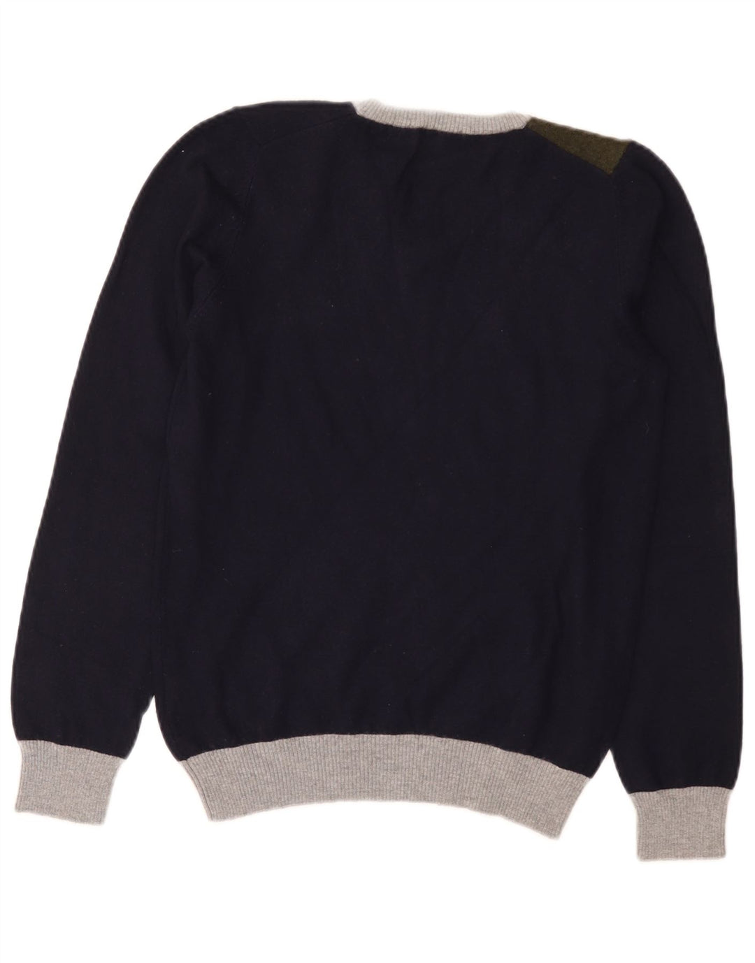 Iceberg Womens V-Neck Jumper Sweater UK 12 Medium Navy Blue Colourblock