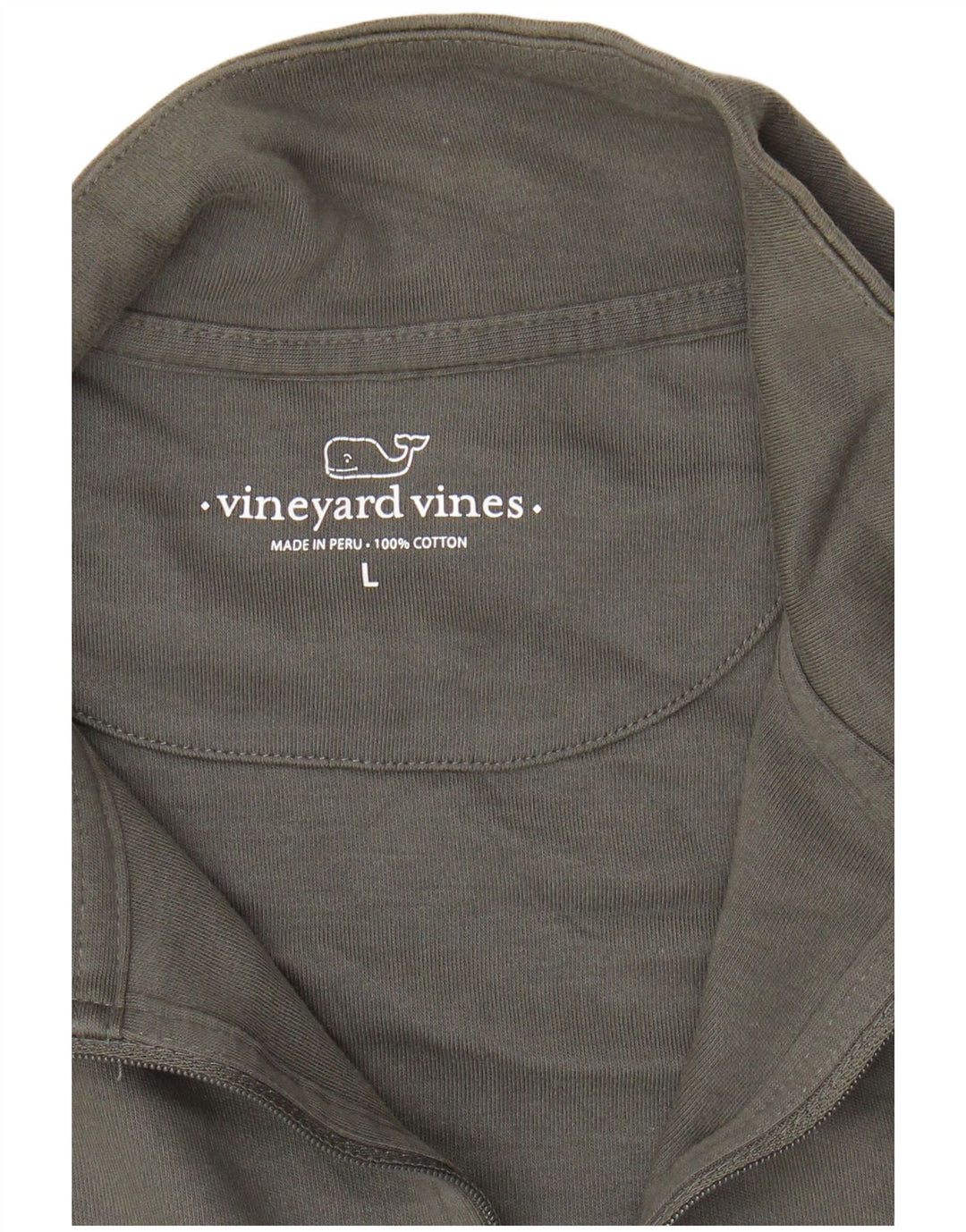 VINEYARD VINES Mens Zip Neck Sweatshirt Jumper Large Grey