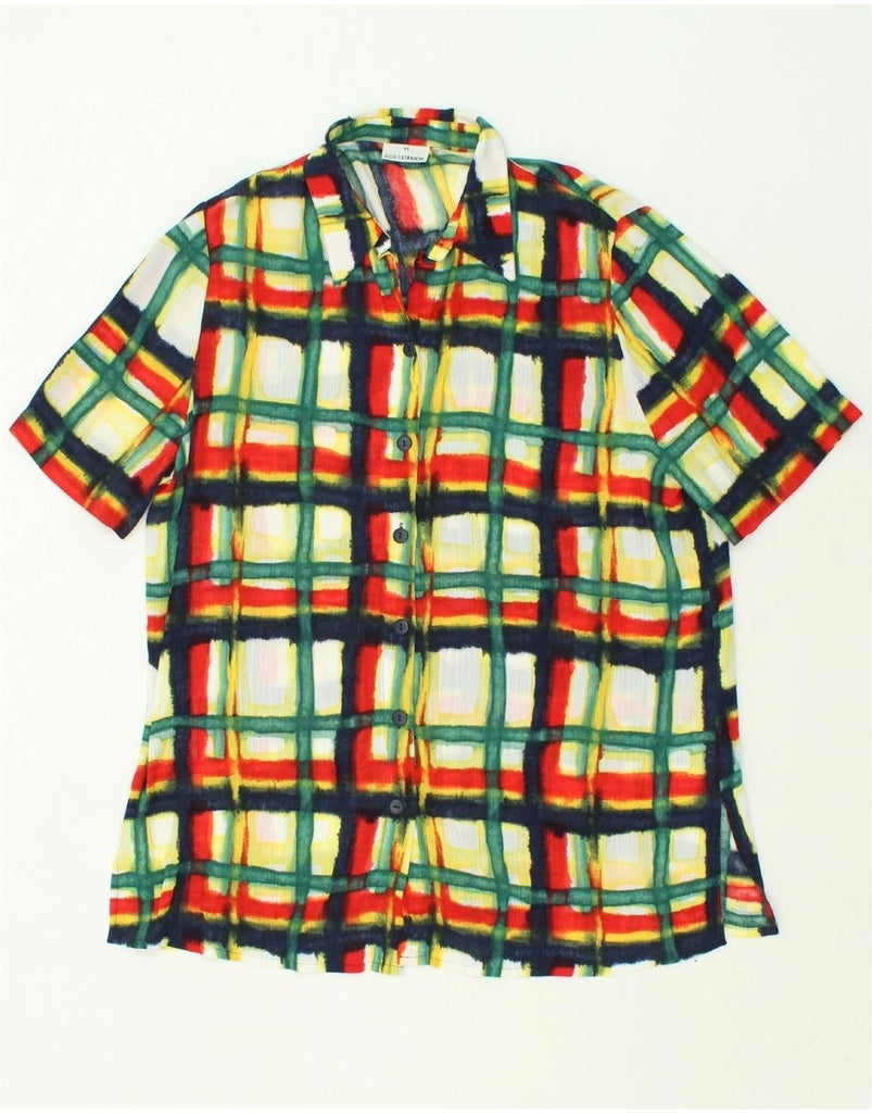 VINTAGE Womens Shirt Blouse EU 44 XL Multicoloured Check Viscose Vintage Vintage and Second-Hand Vintage from Messina Hembry 