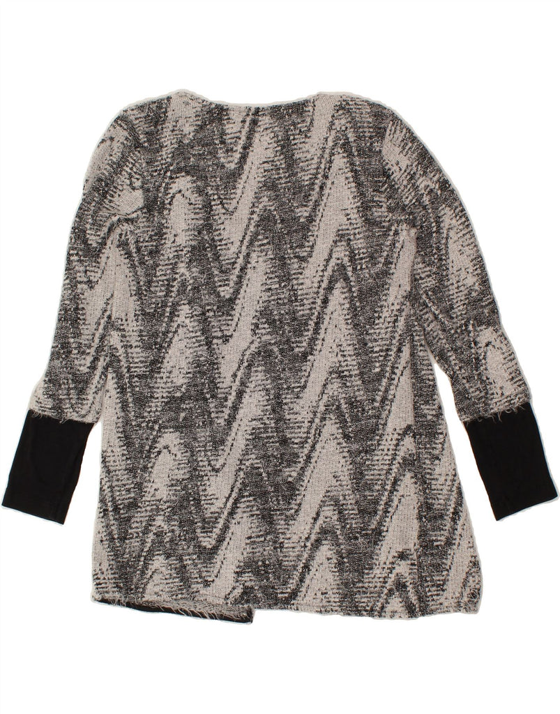 DESIGUAL Womens Cardigan Sweater UK 18 XL Grey Chevron Cotton | Vintage Desigual | Thrift | Second-Hand Desigual | Used Clothing | Messina Hembry 