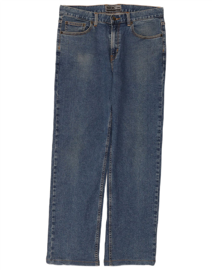 Lee Mens Riders Straight Jeans W34 L30 Blue Cotton