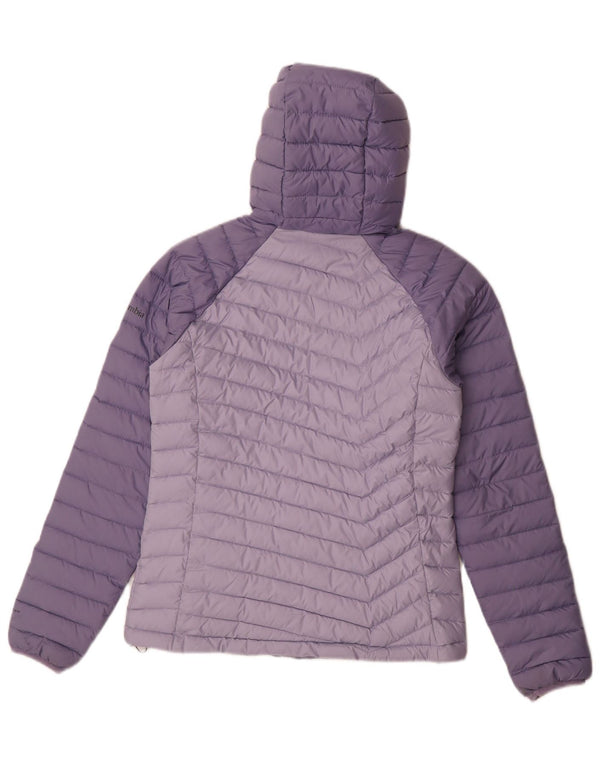 Columbia Womens Hooded Padded Jacket UK 10 Small Purple Colourblock