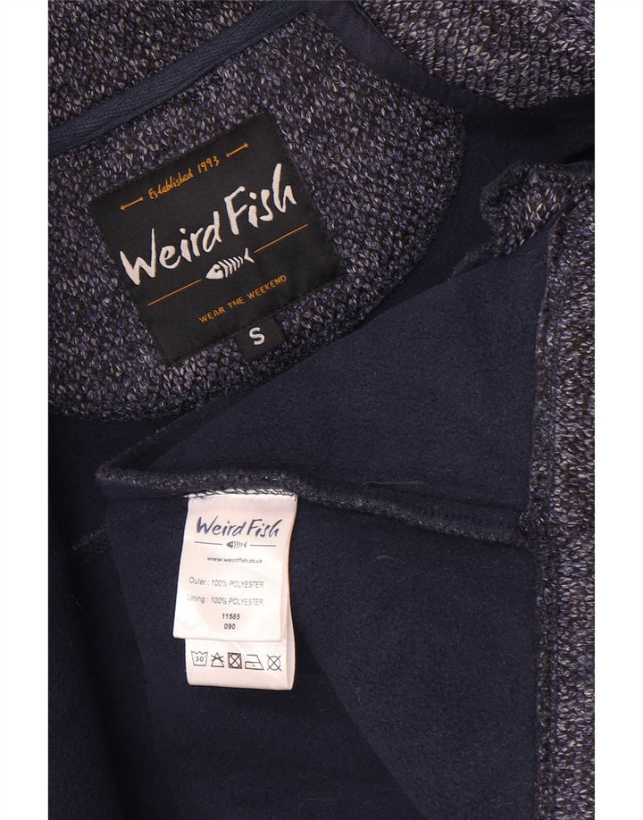 Weird Fish Womens Tracksuit Top Jacket Small Navy Blue Flecked Polyester