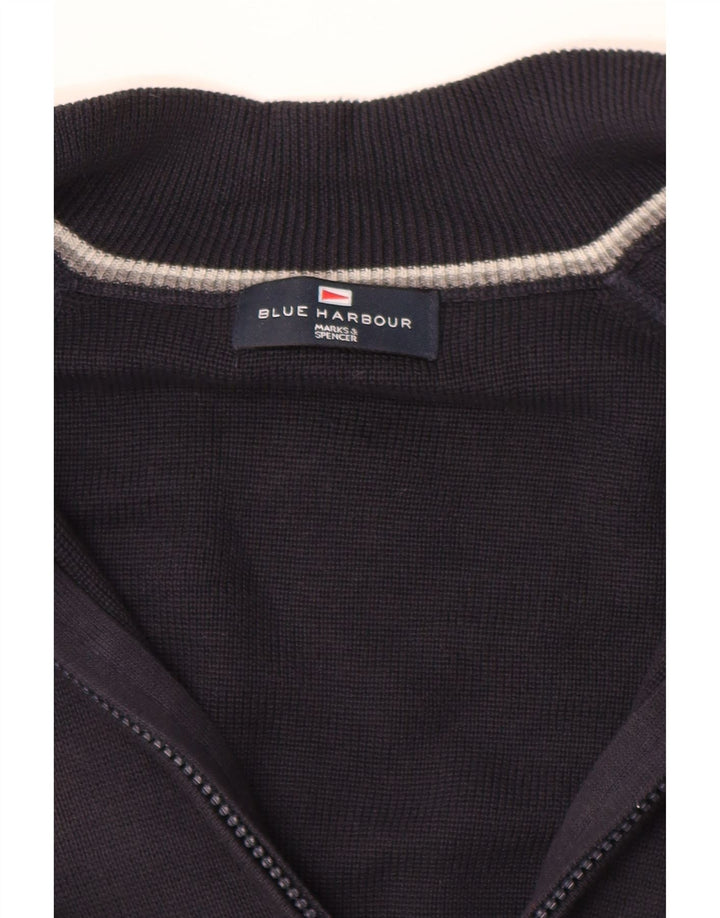 MARKS & SPENCER Mens Blue Harbour Cardigan Sweater XL Navy Blue