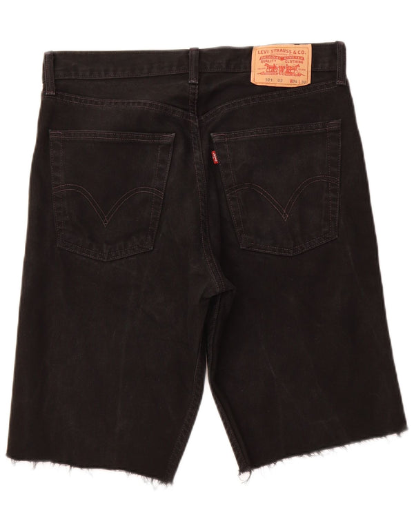 LEVI'S Mens 521 Denim Shorts W 34 Large Black Cotton