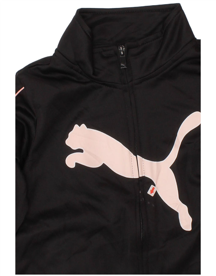 Puma Girls Graphic Tracksuit Top Jacket 5-6 Years Black