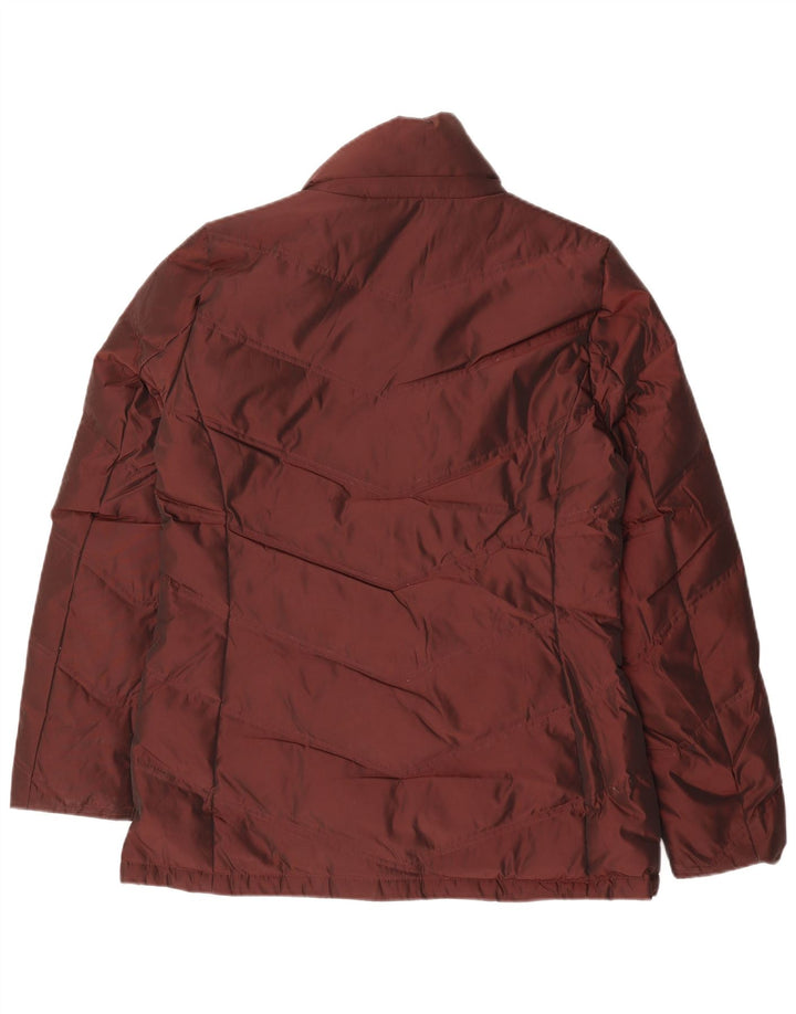 CALVIN KLEIN Womens Padded Jacket UK 14 Medium Maroon Polyester