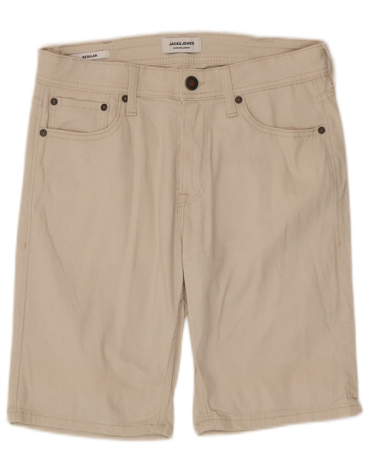 Jack & Jones Mens Regular Casual Shorts Small W29 Beige Cotton