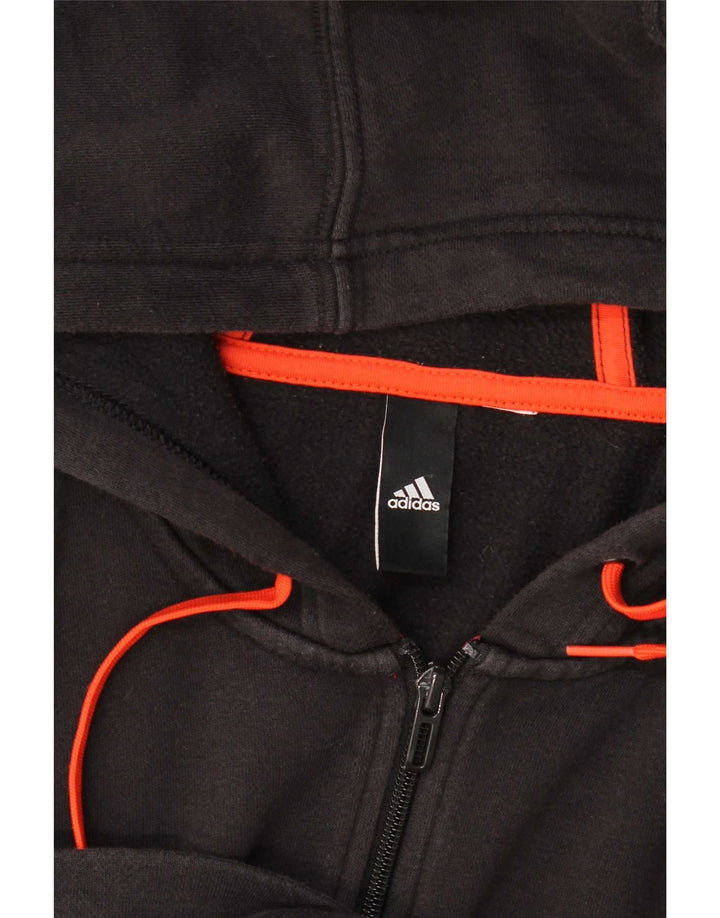 Adidas Mens Graphic Zip Hoodie Sweater Large Black
