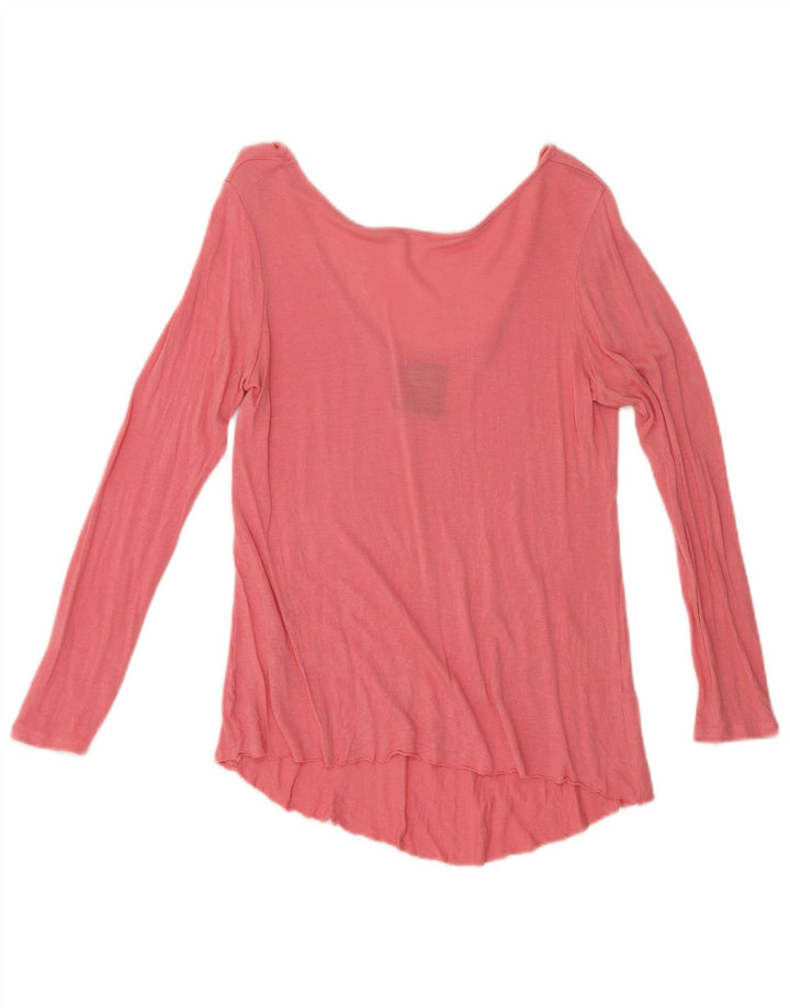 Zara Womens Crop Top Long Sleeve UK 10 Small Pink