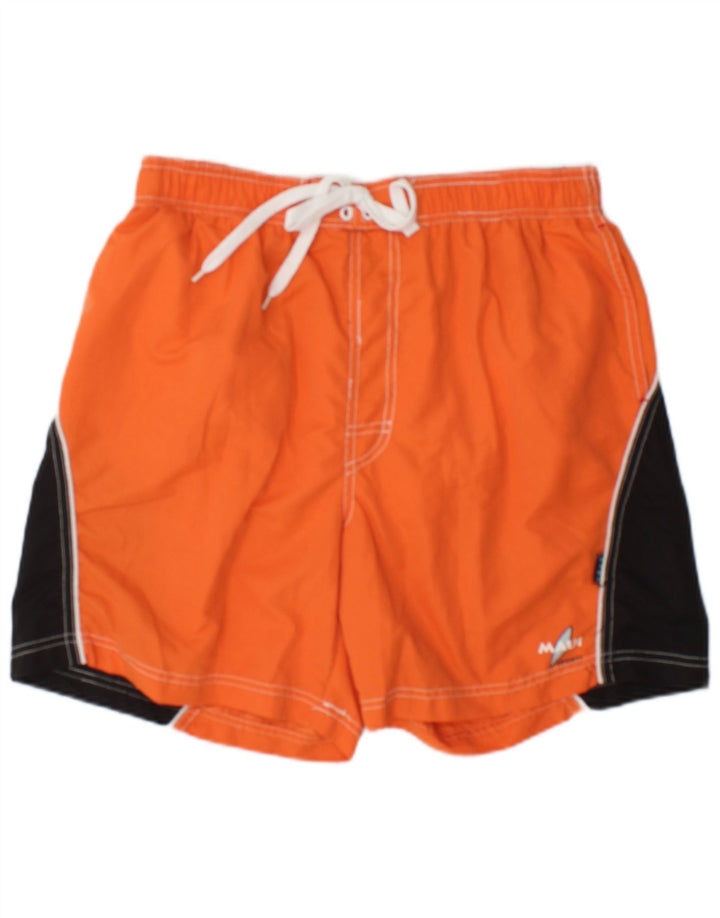 Maui and Sons Mens Swimming Shorts Large  Orange Colourblock Polyester