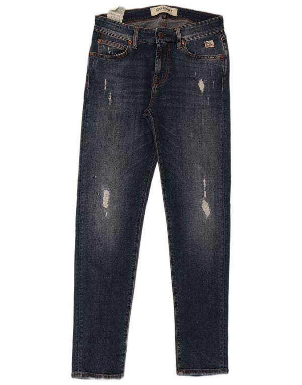 Roy Rogers Mens Distressed Skinny Jeans W31 L31 Blue Cotton