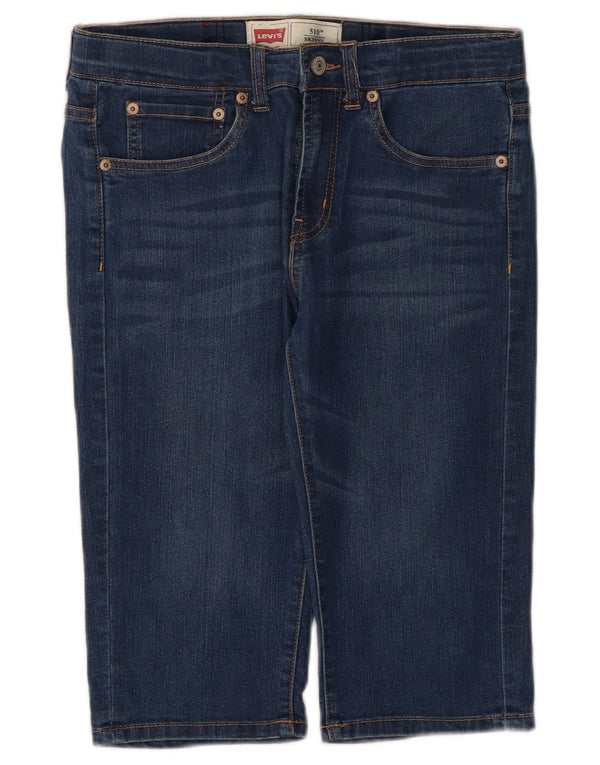 Levi's Girls 510 Skinny Denim Bermuda Shorts 15-16 Years W30 Blue Cotton