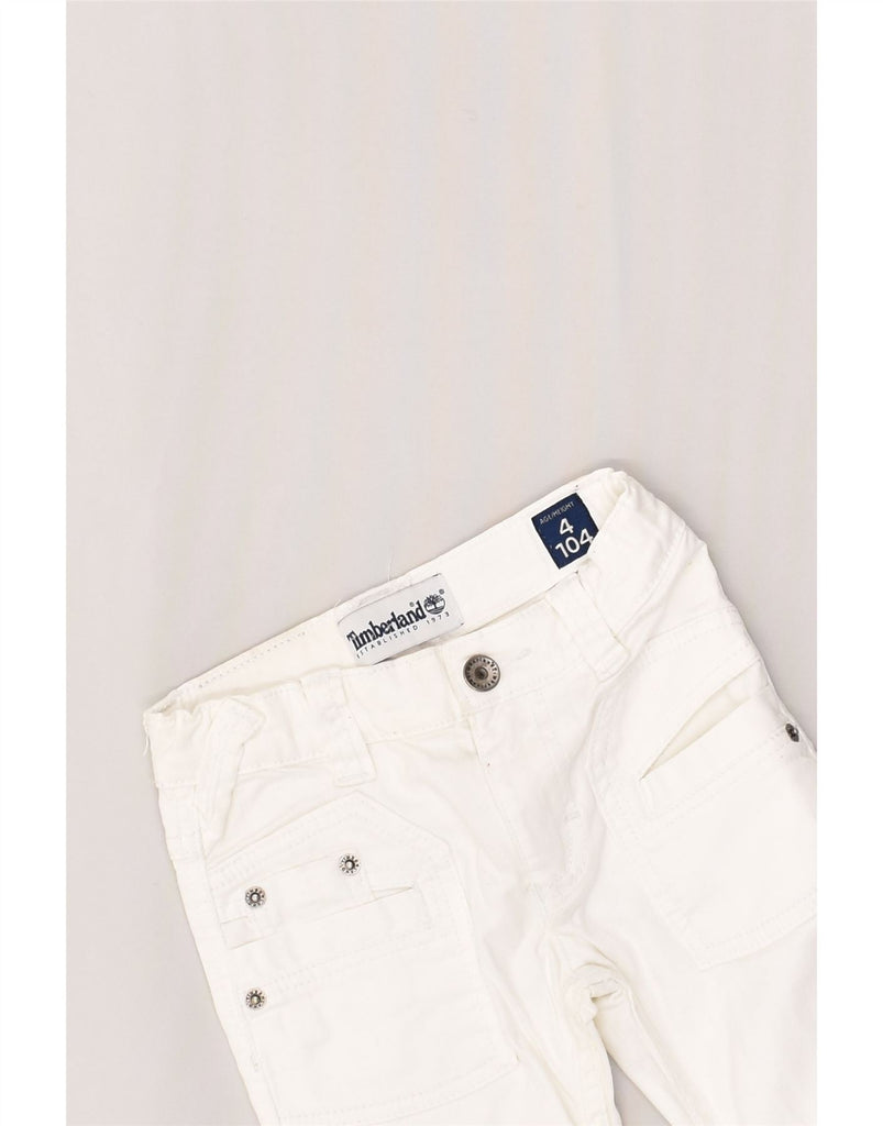 TIMBERLAND Boys Straight Casual Trousers 3-4 Years W22 L18  White | Vintage Timberland | Thrift | Second-Hand Timberland | Used Clothing | Messina Hembry 