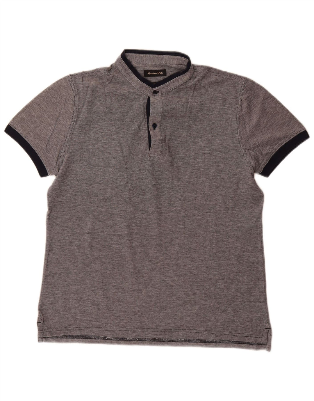 Massimo Dutti Mens Polo Shirt Medium Grey Flecked