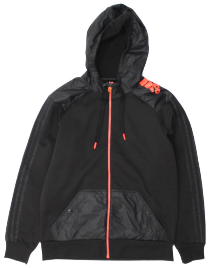 Adidas Mens Climawarm Graphic Zip Hoodie Sweater Medium Black Polyester