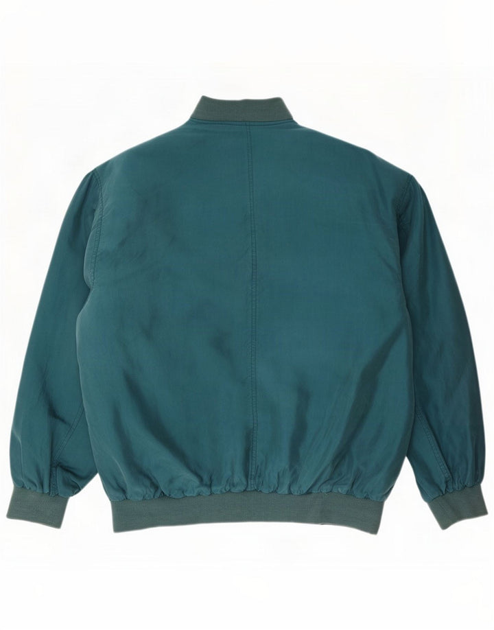 Rene Mens Bomber Jacket UK 44 2XL Blue Silk