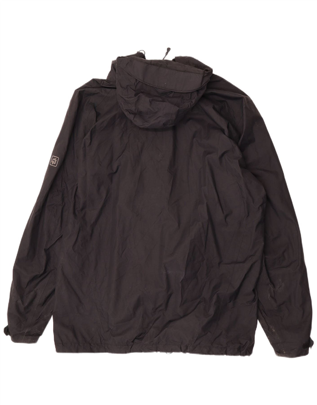 Jack Wolfskin Mens Hooded Rain Jacket UK 50 3XL Black Polyamide