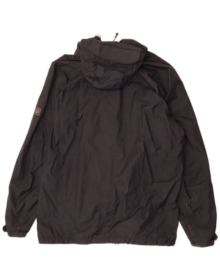 Jack Wolfskin Mens Hooded Rain Jacket UK 50 3XL Black Polyamide