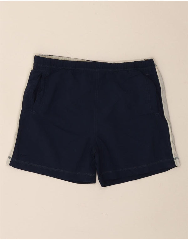 NIKE Boys Swimming Shorts 12-13 Years Large Navy Blue Colourblock
